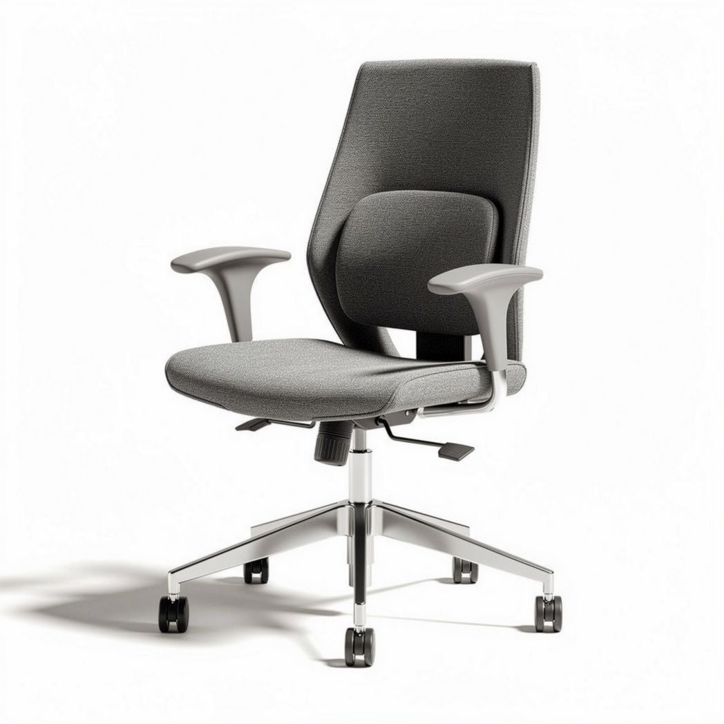 Ergonomische bureaustoel met verstelbare armleuningen en antraciet stof 60 x 60 x 100cm