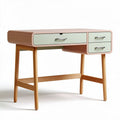 Houten bureau met een ladesysteem in pastelkleuren 120 x 60 x 75cm