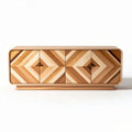 Houten televisie kast met geometrisch design en afmetingen 120 x 45 x 75cm