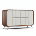 Houten dressoir met witte deuren en metalen poten 120 x 45 x 75cm