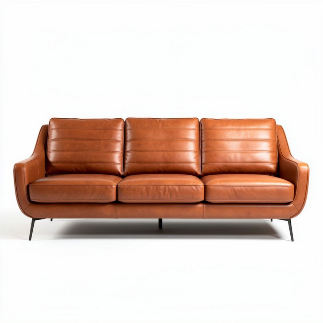 Leren bank in bruin 220 x 90 x 85cm ontworpen voor woonkamerinrichting
