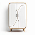 Kast van hout en metaal met een witte afwerking 80 x 40 x 120cm